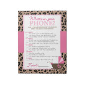 Bloc-note Leopard and Pink What's In Your Phone Shower Game (Tourné)