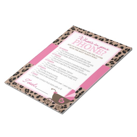 Bloc-note Leopard and Pink What's In Your Phone Shower Game (Incliné)