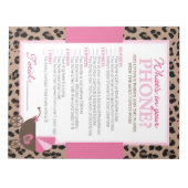 Bloc-note Leopard and Pink What's In Your Phone Shower Game (Devant)