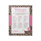 Bloc-note Leopard and Pink What's In Your Purse Shower Game (Tourné)