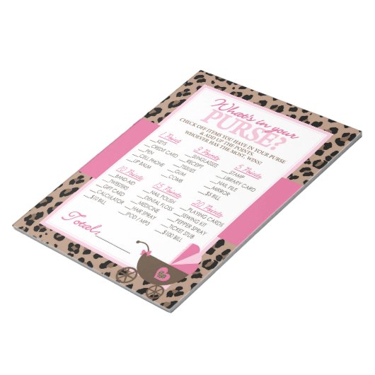 Bloc-note Leopard and Pink What's In Your Purse Shower Game (Incliné)