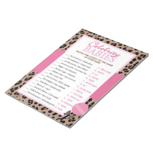 Bloc-note Leopard et rose Celebrity Baby Pack de douche Jeu
