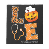 Bloc-note Leopard Love Médicale Assistant Citrouille Hallowe (Devant)