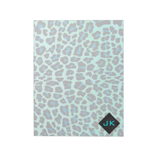 Bloc-note Léopard noir et Turquoise (Tourné)