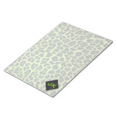 Bloc-note Léopard noir et vert avec Monogramme (Incliné)