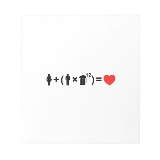 Bloc-note L'équation d'amour pour les hommes (Devant)