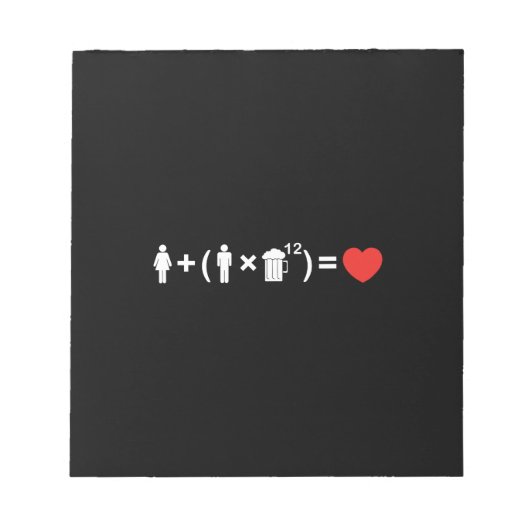 Bloc-note L'équation d'amour pour les hommes (Devant)