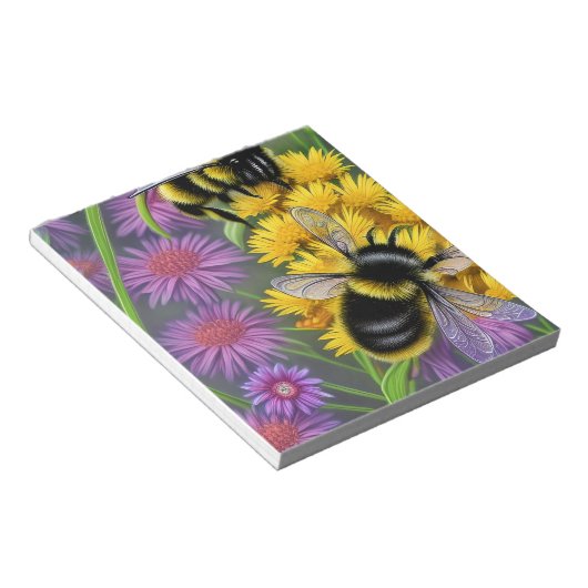 Bloc-note Les abeilles dans une prairie à fleurs (Incliné)