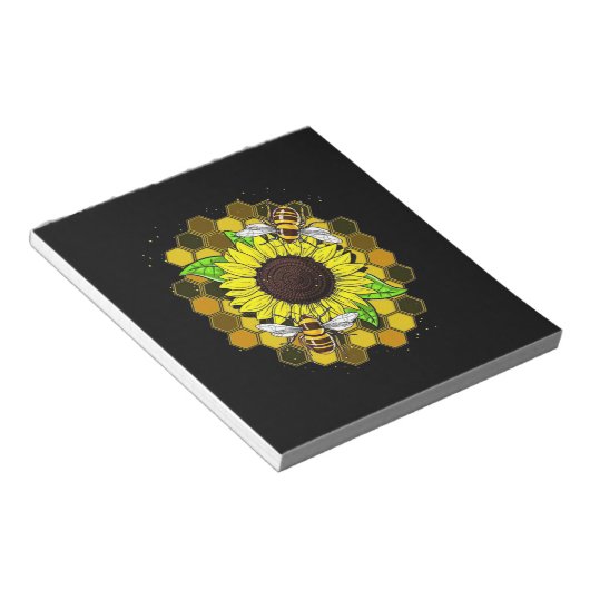 Bloc-note Les abeilles de tournesol hippie (Incliné)