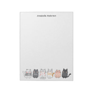 Bloc-note Les Chats Mignons Tout Dans Une Rangée Personnalis
