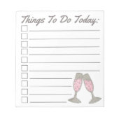 Bloc-note Les Choses À Faire Aujourd'Hui Bubbly Pink Champag (Devant)