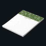 Bloc-note Les choses à faire Jolie Forêt Vert Blanc Botaniqu<br><div class="desc">Beau motif botanique en vert et blanc de la forêt avec fleurs et feuilles dans un jardin nature. Modifiez le libellé en une phrase différente,  un devis préféré ou ajoutez un nom pour le rendre plus personnel.</div>