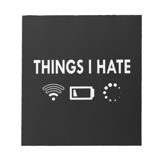 Bloc-note Les choses que je déteste (Devant)