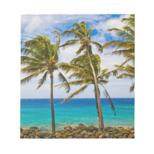 Bloc-note Les cocotiers (Cocos nucifera) se balancent dans