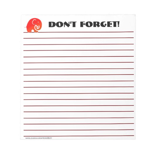 Bloc-note Les éléphants n'oublient pas (Bloc-notes personnal (Devant)