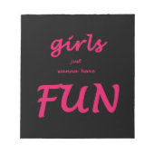 Bloc-note les filles veulent juste s'amuser (Devant)