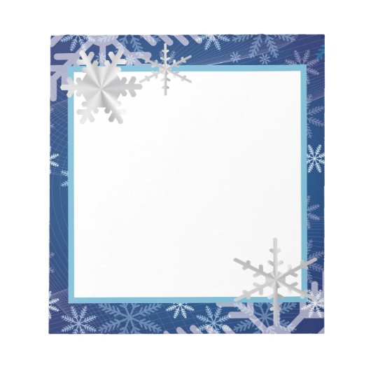 Bloc-note Les flocons de neige en bleu (Devant)