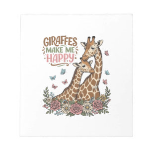 Bloc-note Les girafes me rendent heureux design de chemise f