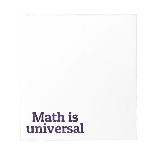 Bloc-note Les maths sont une galaxie universelle (Devant)