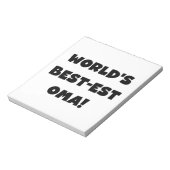 Bloc-note Les meilleurs cadeaux Oma Noir ou Blanc du monde (Tourné)