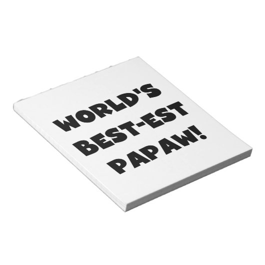 Bloc-note Les meilleurs cadeaux Papaw du monde de Black Text (Incliné)