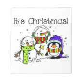 Bloc-note Les neigeurs et les pingouins C'est Noël Festive (Devant)