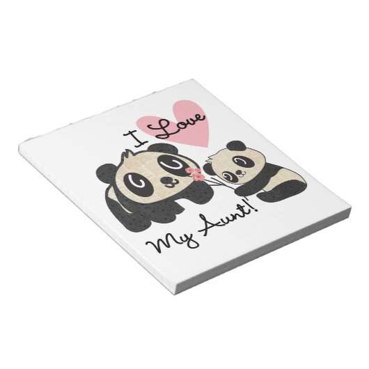Bloc-note Les pandas I aiment ma tante (Incliné)