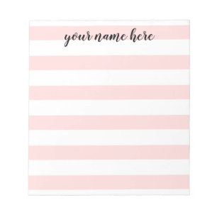Bloc-note Les rayures roses ont personnalisé le bloc - note