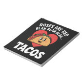 Bloc-note Les roses sont Red Blah Tacos Funny Saint Valentin (Tourné)