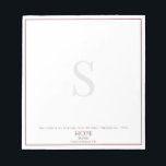 Bloc-note L'Éternel est ma partie de l'Écriture Monogramme r<br><div class="desc">Ce bloc-notes en vers de la Bible sera certainement une source d'inspiration. Ce design est composé d'un arrière - plan blanc immaculé avec une bordure rouge profonde et une typographie classique qui comprend un élégant monogramme. Quelle belle façon de se rappeler de l'espérance que seul le Christ peut donner.</div>
