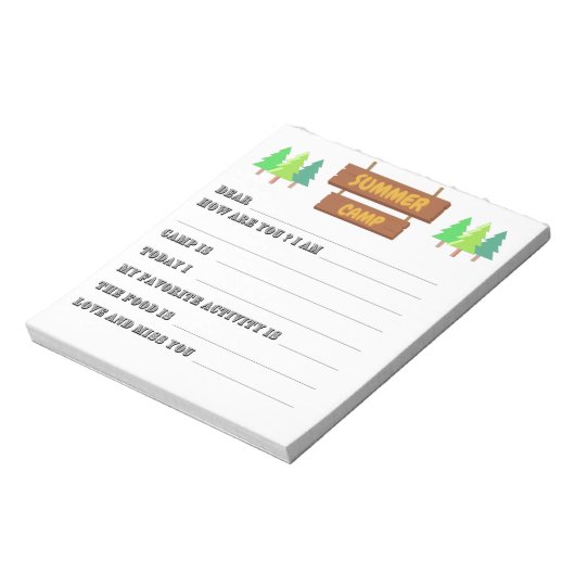 Bloc-note Letters From Camp Fill in the Blank (Tourné)
