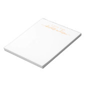 Bloc-note Lettrage de script simple en Jaune personnalisé (Tourné)