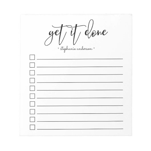 Bloc-note Lettré à la main Faites-le faire personnalisé (Devant)