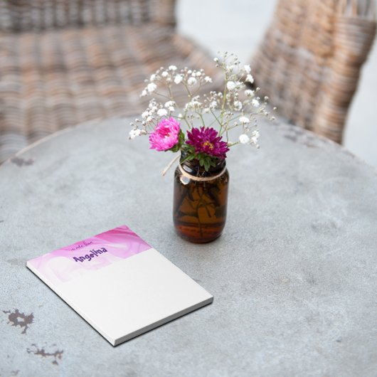 Bloc-note LETTRE Aquarelle rose éclat violet