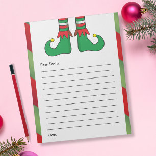 Bloc-note Lettre au Père Noël - Bottes de lutin