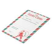 Bloc-note Lettre au Père Noël - Rayure de vacances classique (Incliné)