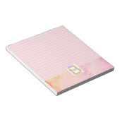 Bloc-note Lettre B Monogramme Pink Aquarelle Fleurs Linked (Incliné)