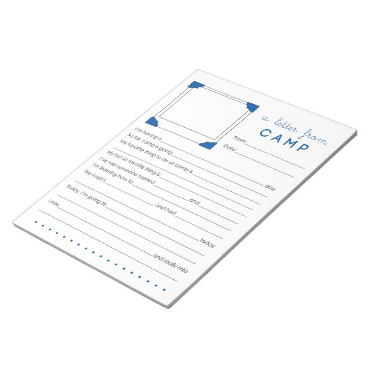 Bloc-note Lettre de papeterie du camp de garçons (Incliné)