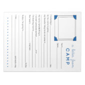 Bloc-note Lettre de papeterie du camp de garçons (Devant)