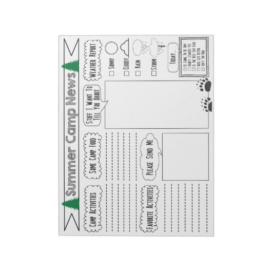 Bloc-note Lettre du camp Camp Camp Stationnaire (Tourné)