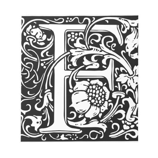 Bloc-note Lettre F Monogramme Médiéval Vintage Initiale (Devant)