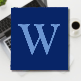 Bloc-note LETTRE INITIALE Bleu Fleur Sapphire Blue