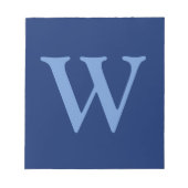 Bloc-note LETTRE INITIALE Bleu Fleur | Sapphire Blue (Devant)