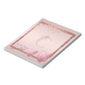 Bloc-note LETTRE INITIALE C MONGRAPHIQUE ET OR Pretty Rose (Tourné)