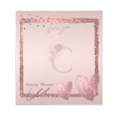Bloc-note LETTRE INITIALE C MONGRAPHIQUE ET OR Pretty Rose (Devant)