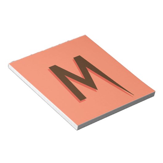 Bloc-note Lettre initiale de texte Brown 3D moderne | Rose S (Incliné)