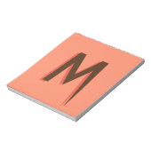 Bloc-note Lettre initiale de texte Brown 3D moderne | Rose S (Tourné)