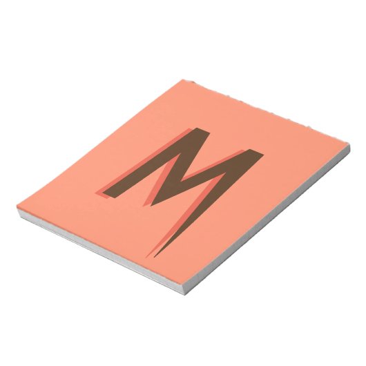 Bloc-note Lettre initiale de texte Brown 3D moderne | Rose S (Tourné)