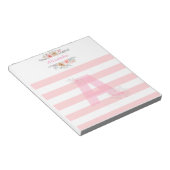 Bloc-note Lettre Initiale Monogramme A Jolie Lettre Rose A (Incliné)