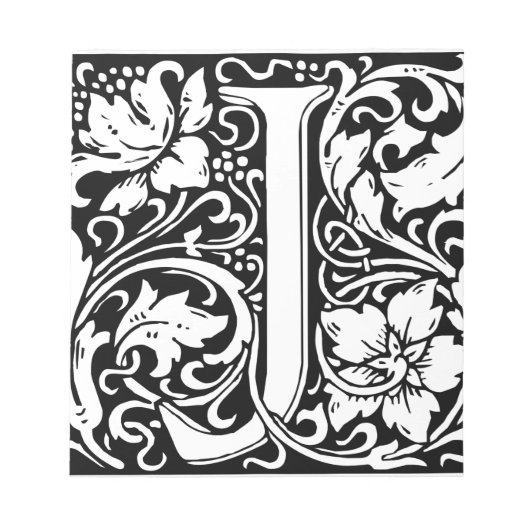Bloc-note Lettre J Monogramme Art Nouveau Médiéval (Devant)